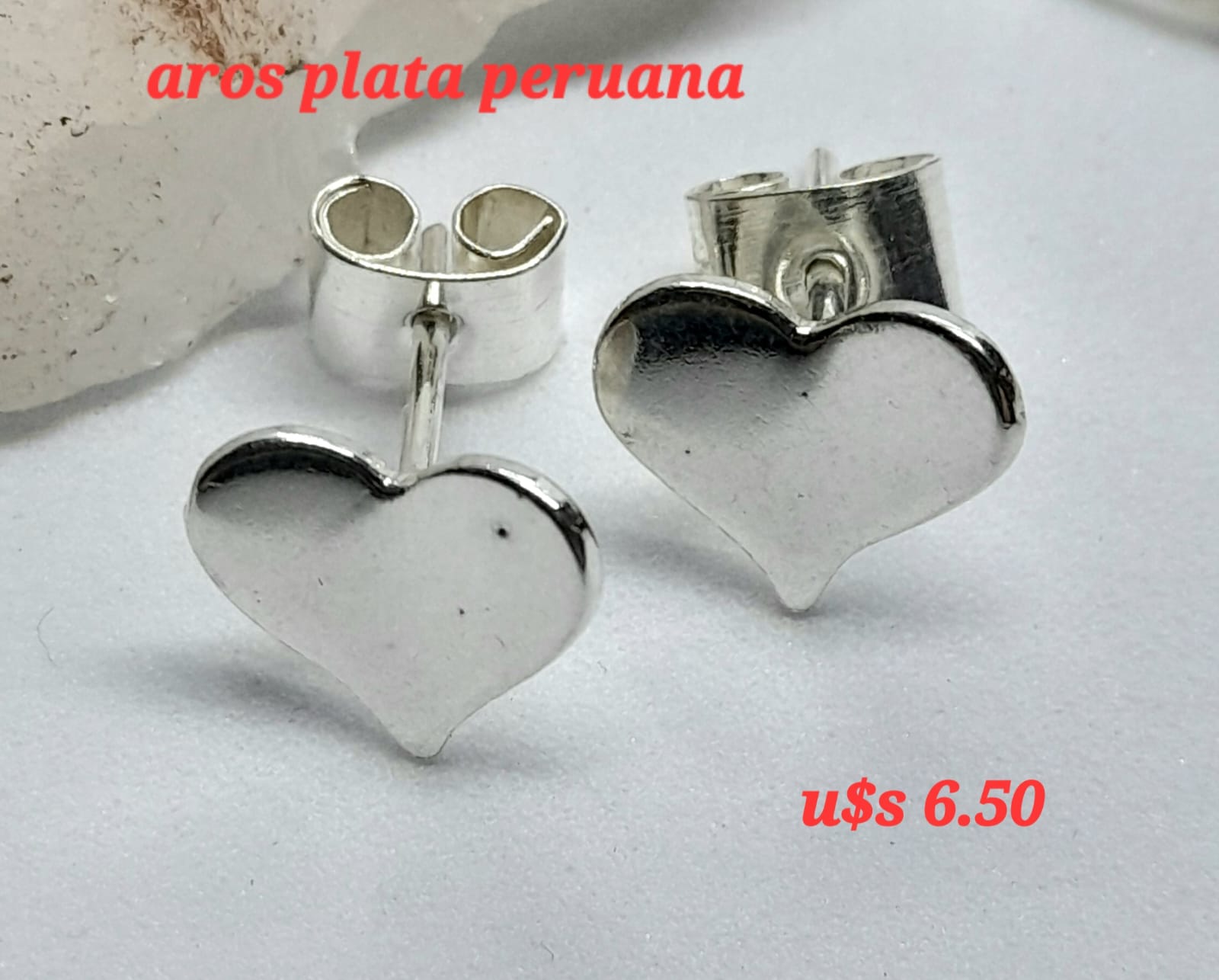 Aros Corazon Peruanos pasantes plata 950