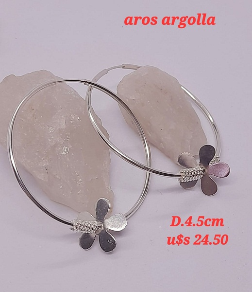 Aros argolla plata 925