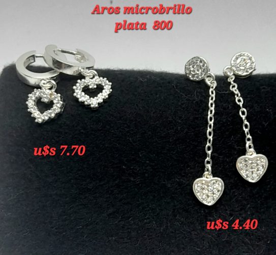 Aros microbrillo plata 800