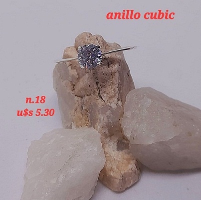 Anillo cubic plata 925