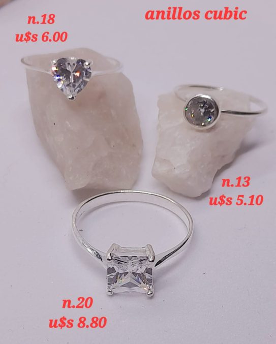 Anillos Cubic (compromiso) plata 925