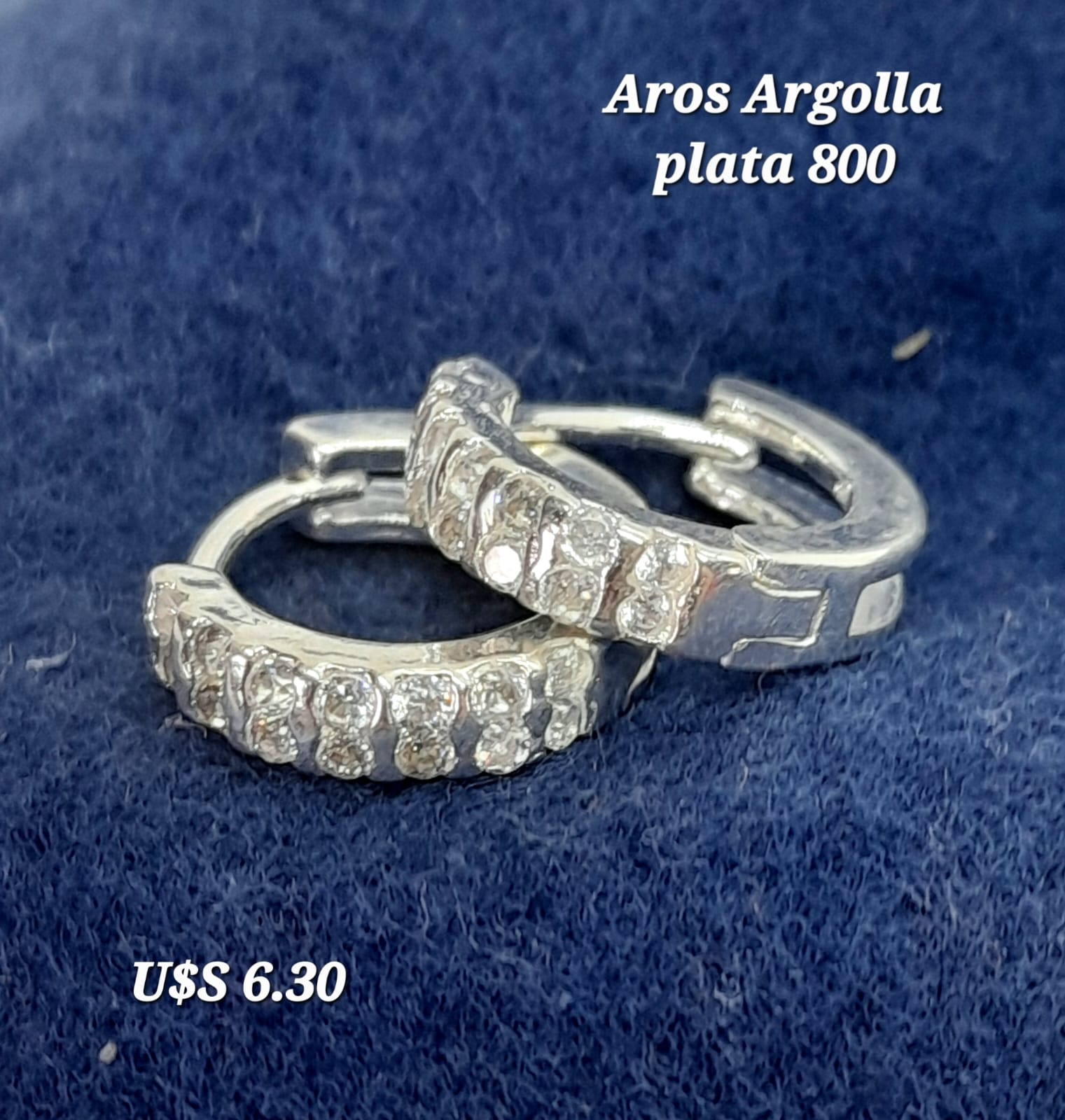 Aros Argolla con microcircones plata 800.