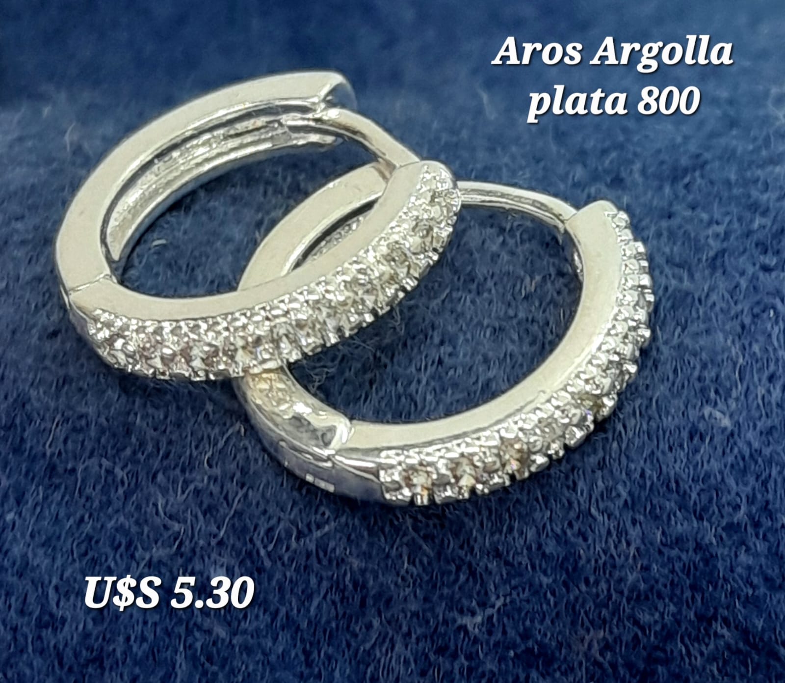 Aros Argolla con Brillos Plata 800