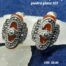 Aros con Marquesita y piedra roja plata 925.