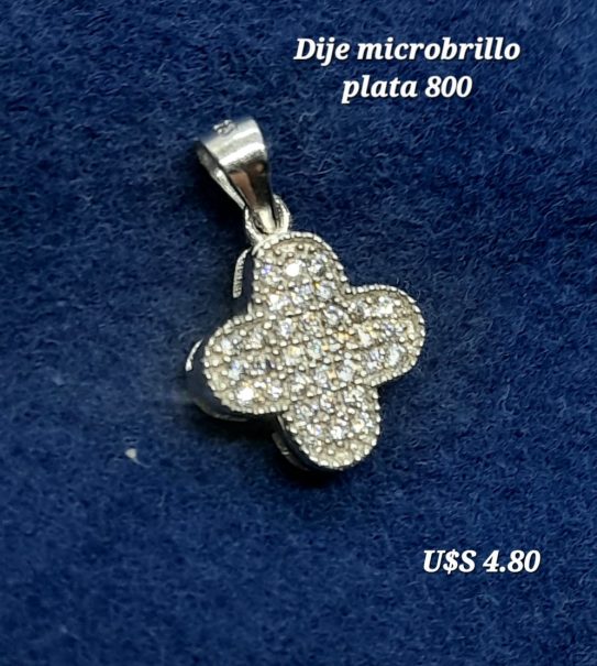 Dije microbrillo plata 800
