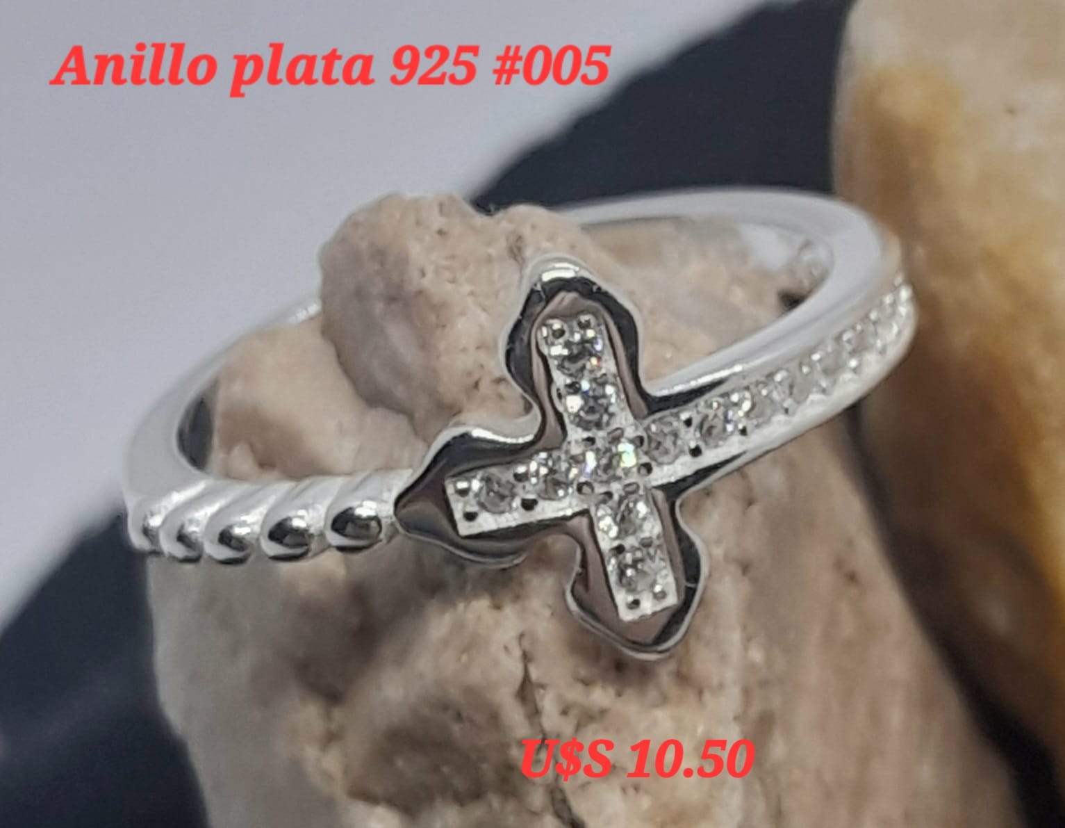 Anillo Plata #005 Microbrillo Valor según dólar blue