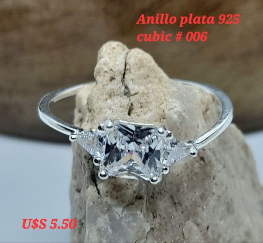 Anillo Plata #006 Microbrillo Valor según dólar blue