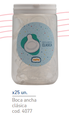 FRASCO X 25 U. DE TETINAS DE SILICONA P/ MAMADERA BOCA ANCHA