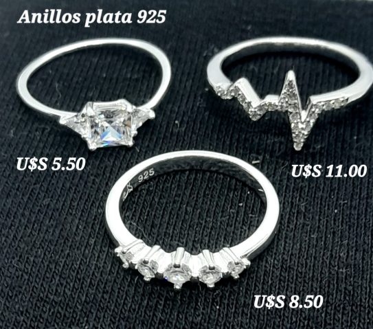 Anillos Plata 925 con microbrillo, El costo esta en función modelo elegido. Valor según cotización dolar blue.