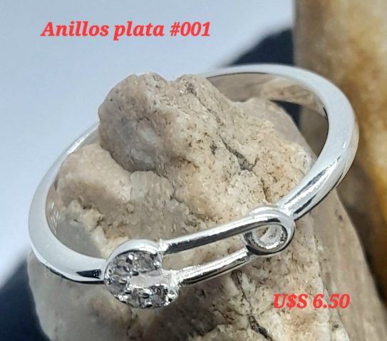 Anillo Plata 925# 001 Microbrillo Valor segun dólar blue