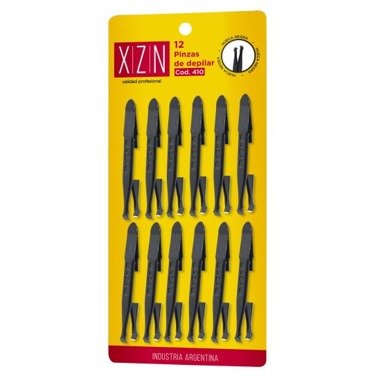 P410 Pinza para Depilar Hueca Negra x 12 unidades XZN