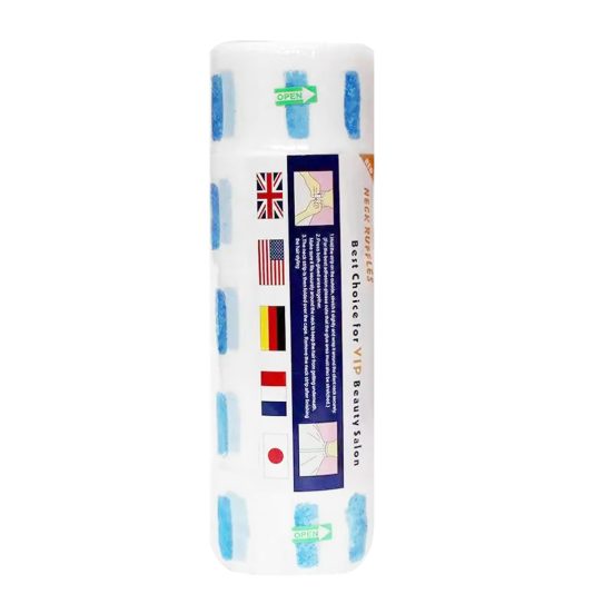 Papel Cuello Creppe x 5 rollos. El papel cuello se utiliza debajo de la capa. Cada rollo contiene 100 tiras que se estiran el 100% de tu tamaño original.