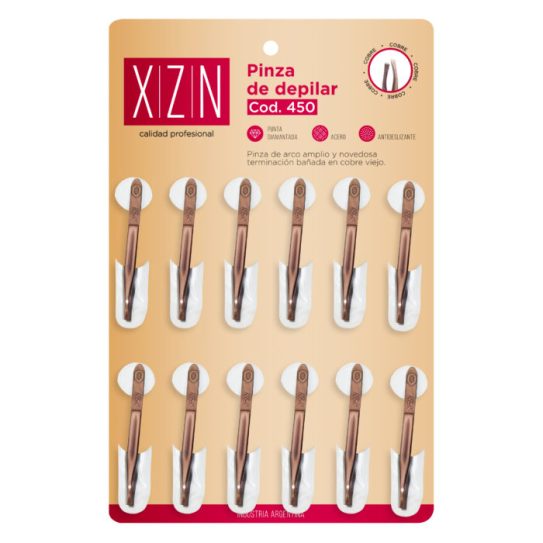 P490 Pinza para Depilar Cobre x 12 unidades (EX-454) XZN JESSAMY