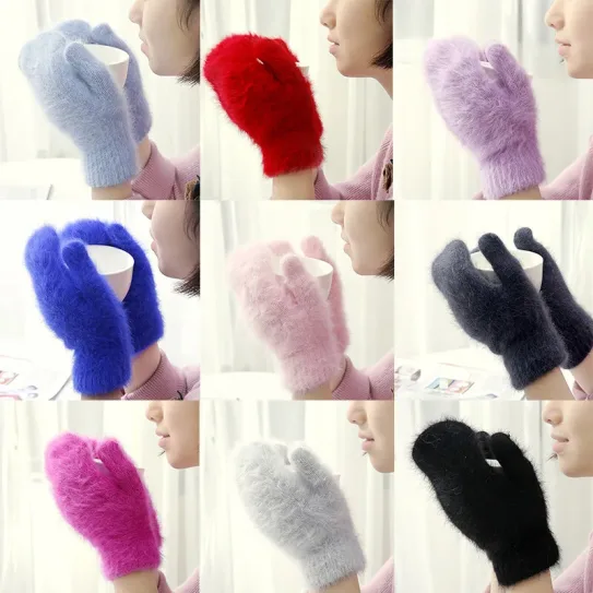 GUANTES PELUDOS VARIOS TONOS(CELESTE/ROSA FUERTE/CLARO/NEGRO/AZUL/CHOCOLATE/GRIS)