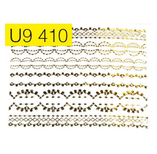 u9 Stickers Metalicos Oro